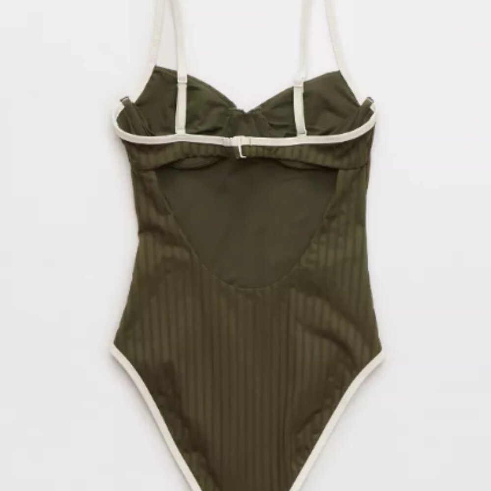 Aerie Wide Rib Underwire One Piece Swimsuit - Picture 6 of 6
